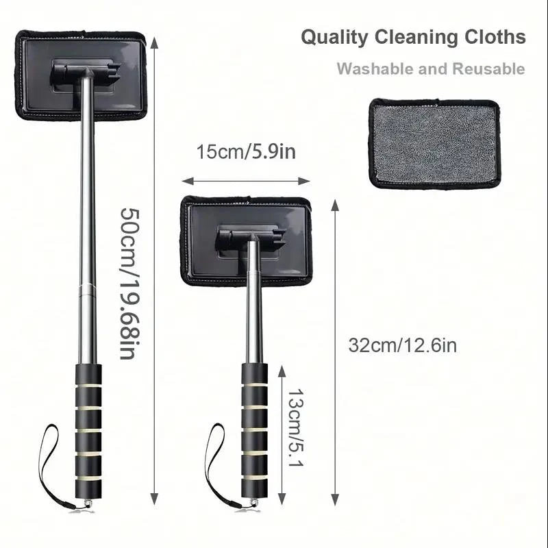 Automobile Windshield Water Scraping Telescopic Automobile Glass Wiper Auto Cleaning Tools Window Cleaning Brush Cleaning Cloth