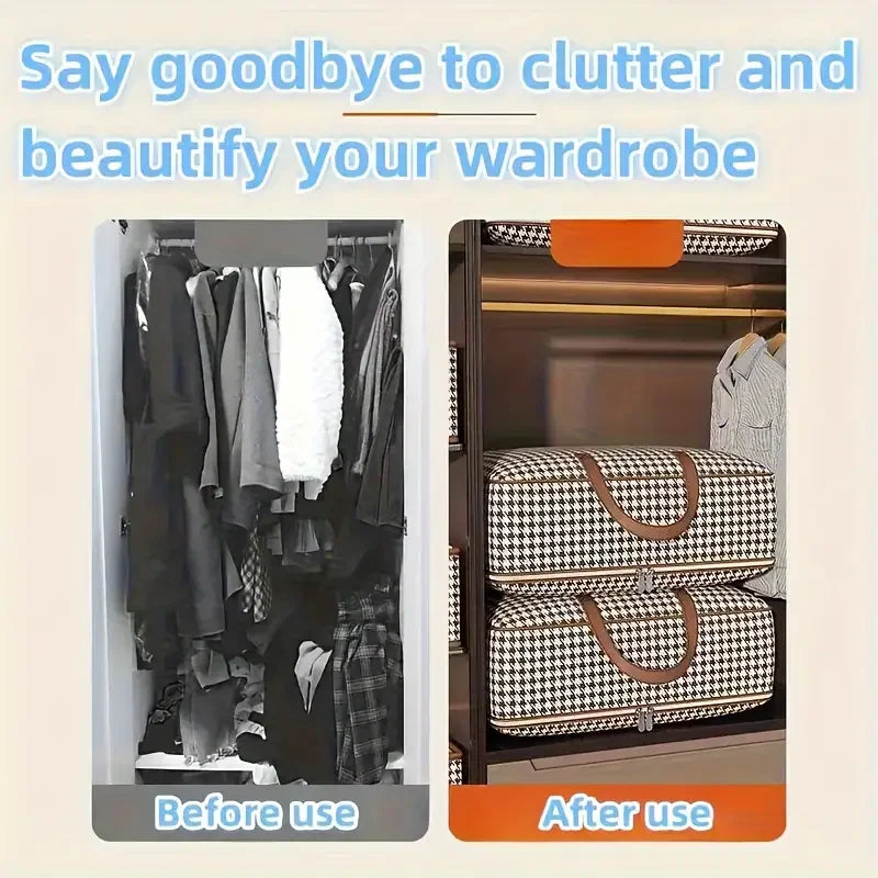 2026 New Storage Bag Quilt Storage Bag Large Capacity Portable Household Clothes Organizer With Handles Dustproof Foldable