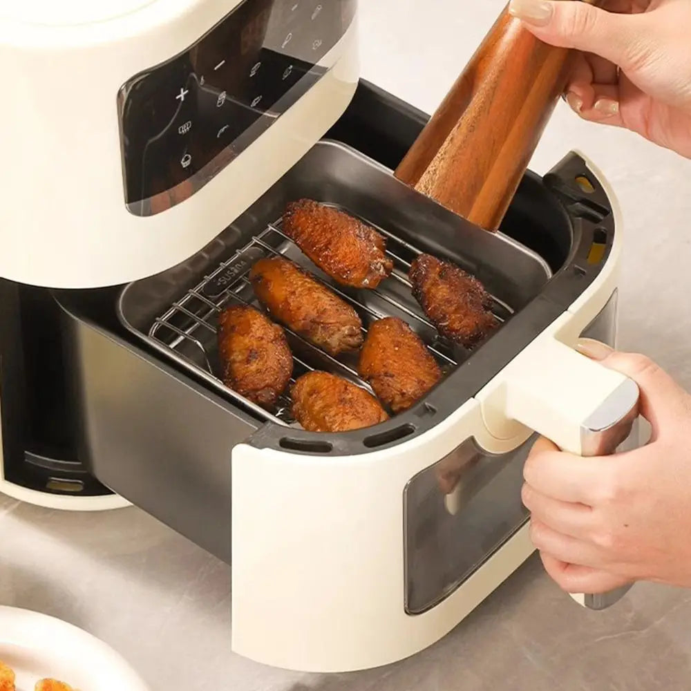 Round Square Cooking Rack 304 Stainless Steel Thicken Air Fryer Rack With Foot Grid Grill Home Kitchen Oven Steamer Cooker