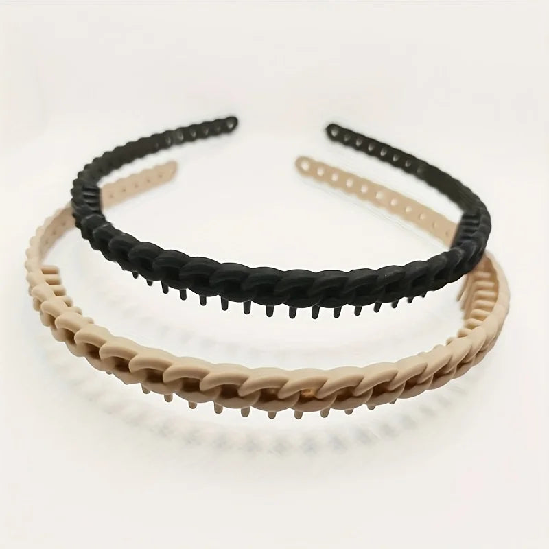 2/3 Pack of Anti-Slip, Textured Hair Ties/Headbands Suitable for Women and Girls for Facial Cleansing and Styling Purposes.