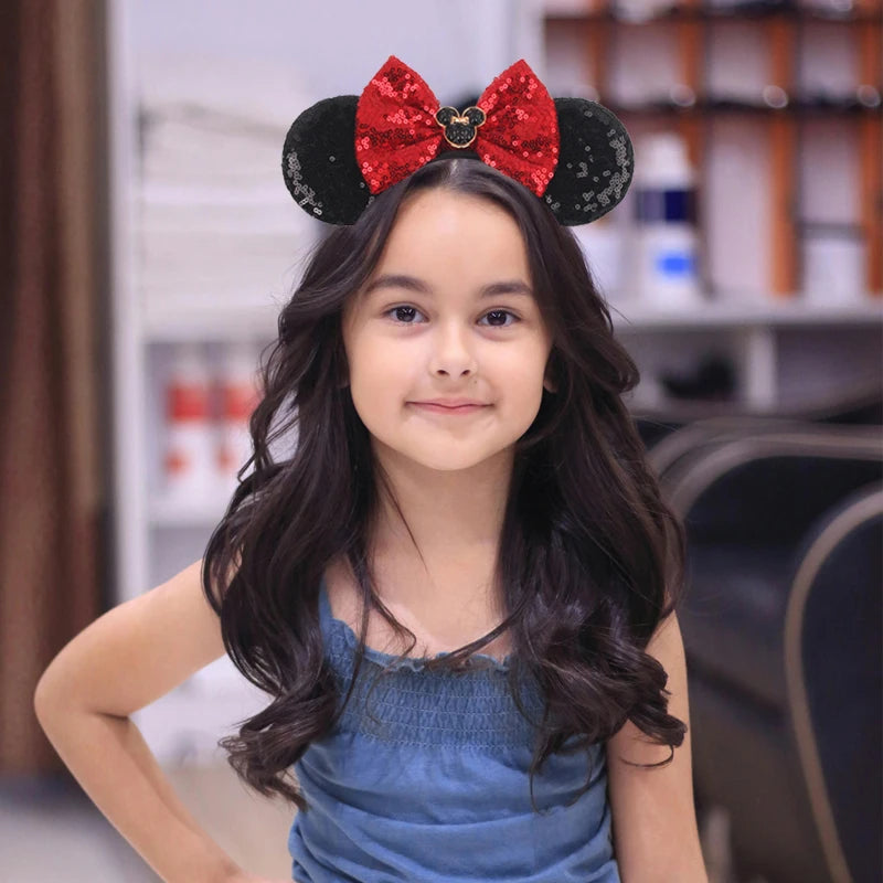 Cute New Mouse Ears Headband Kid Adult Festival Party Sequins 5"Bow Headband Women Baby Girl Party Hair Accessories
