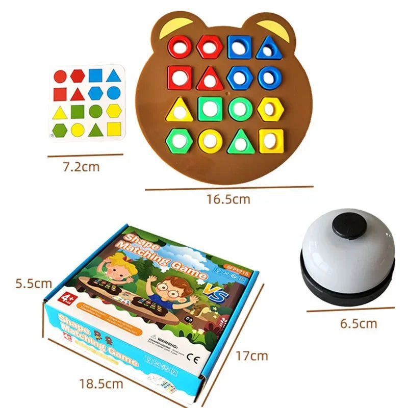 1 Set Little Bear Geometry Matching Puzzle Toys Montessori Parent Child Interactive Jigsaw Board Game Kids Early Educational Toy