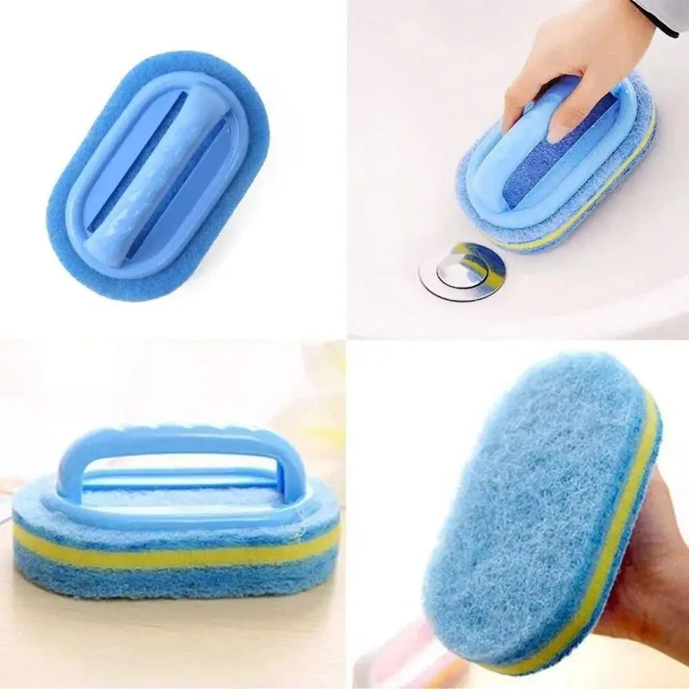 Multi-Function Cleaning Sponge with Handle for Kitchen & Bath