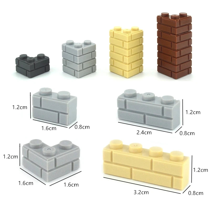 DIY Building Blocks Wall Figures Bricks 1x2 1x3 1x4 L Dots Educational Creative Construction Brick Size Compatible Small Bricks