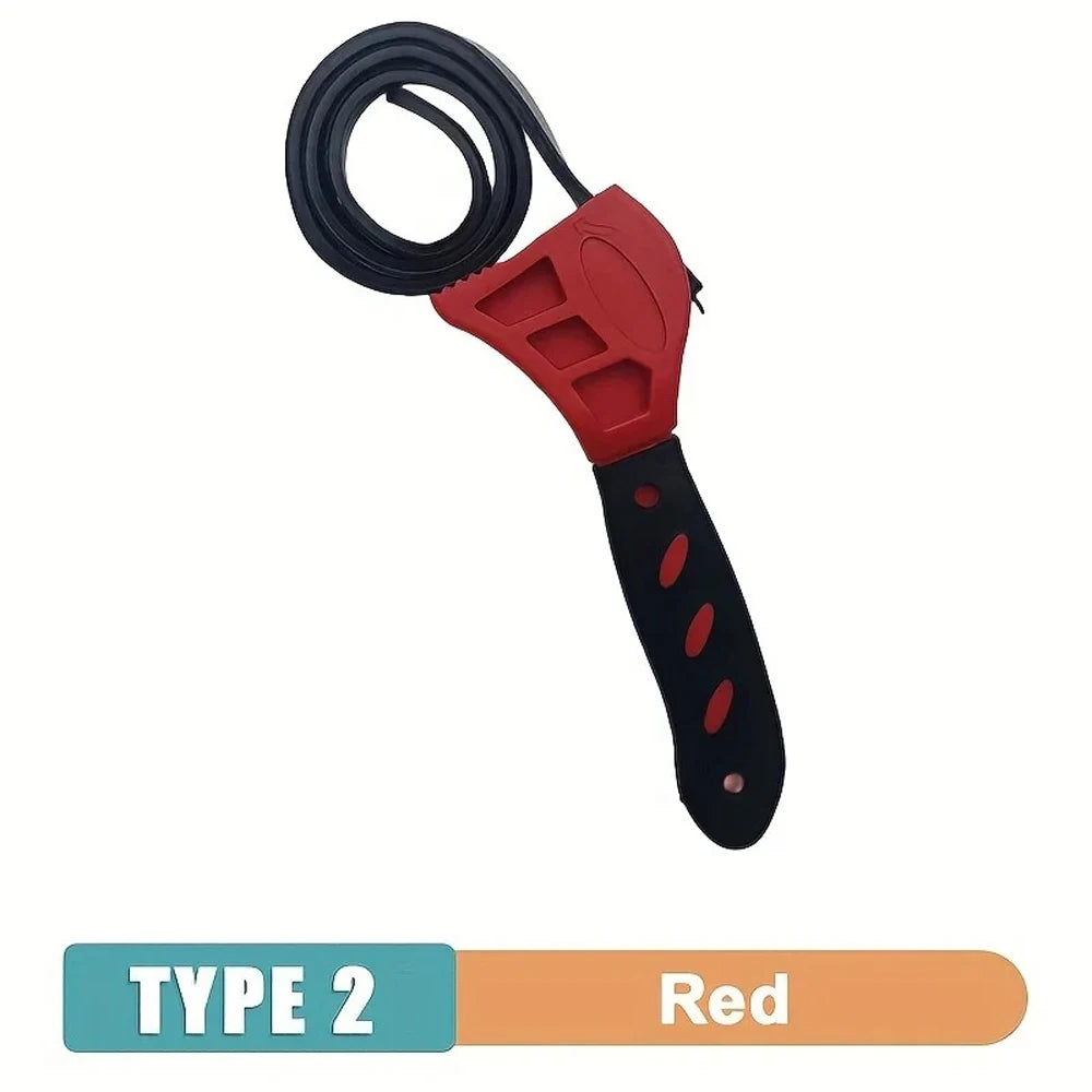 6inch Belt Wrench Oil Filter Puller Strap Spanner Chain Wrench Strap Opener, Adjustable Disassembly Tool
