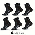 6 Pairs Socks Men's Short Socks Sweat Absorbent and Odorous Basketball Socks Running Sports Socks Breathable Mesh Men's Socks