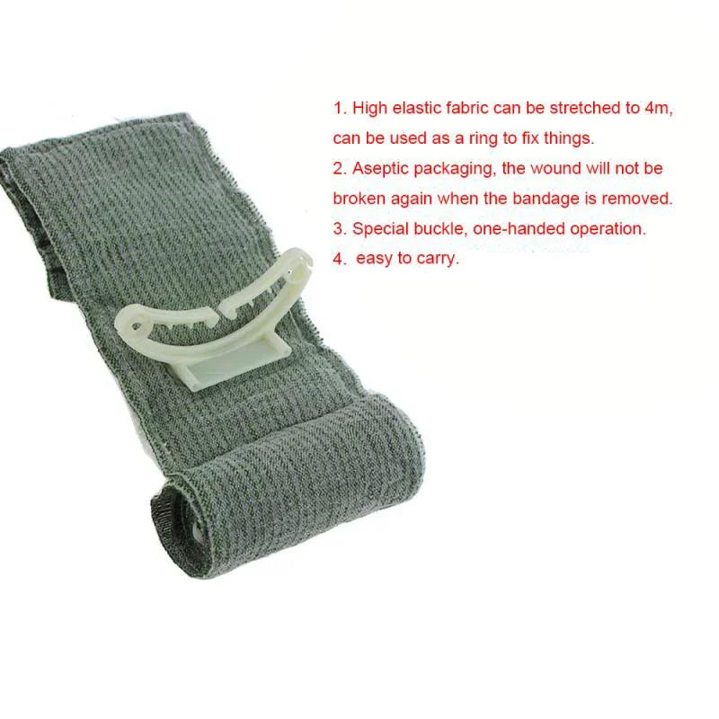 4/6in Israeli Bandage - Tactical Trauma Kit, Military-Grade Compression for Outdoor Emergency IFAK First Aid Wound Dressing
