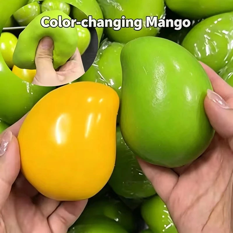 Novelty Color Changing Mango Squishy Toy Moldable Slow Rising Stress Relief Fidget Toy for Adults Birthday Party Favors Gifts