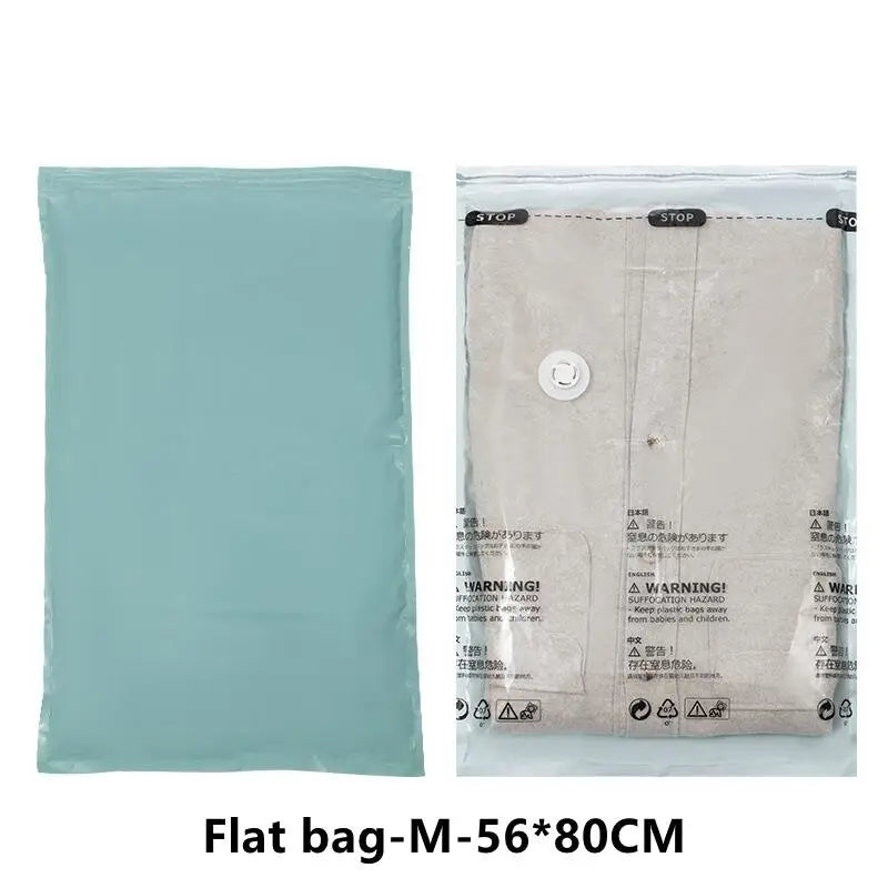 Extra Large No-Pump Vacuum Storage Compression Bags, Practical Space Saver to Store Clothes, Blankets and Bedroom Bedding Neatly
