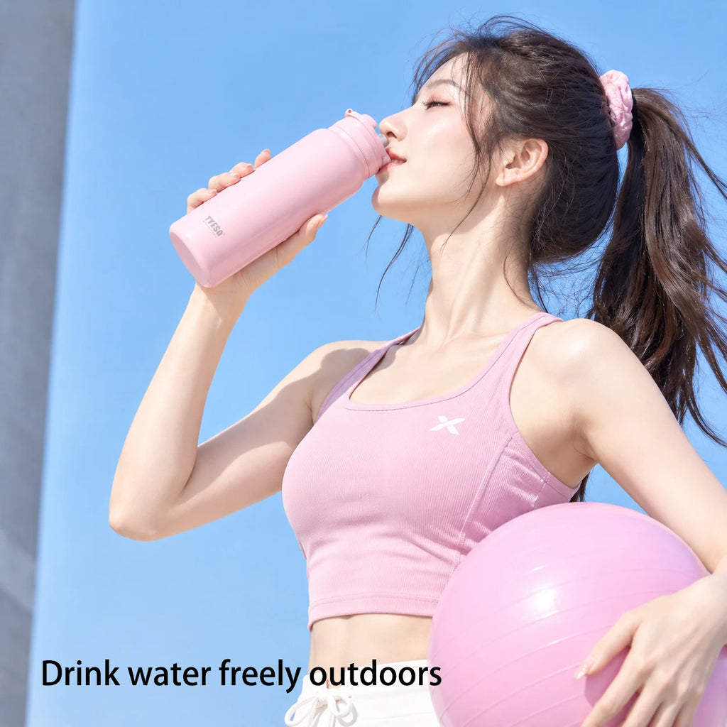 TYESO Thermos Bottle Car Insulated Flask Water Tumbler for Outdoor Sports Travel Vacuum Flasks Stainless Steel Thermal Cup