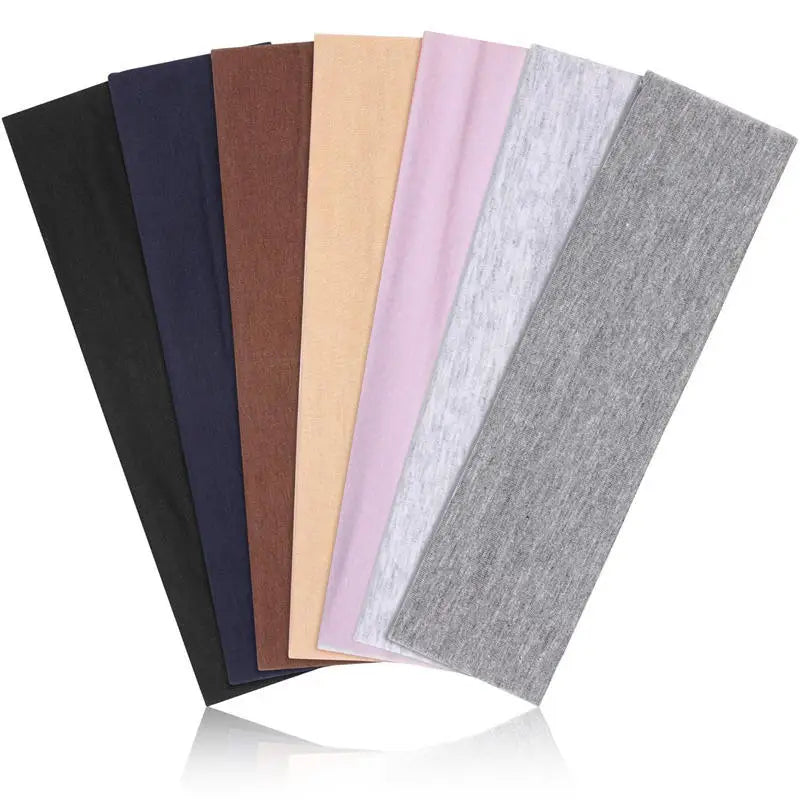 7Pcs Solid Elastic Hair Bands Yoga Headband Women Men Simple Sports Running Absorb Sweat Elastic Hair Bands Hair Accessories