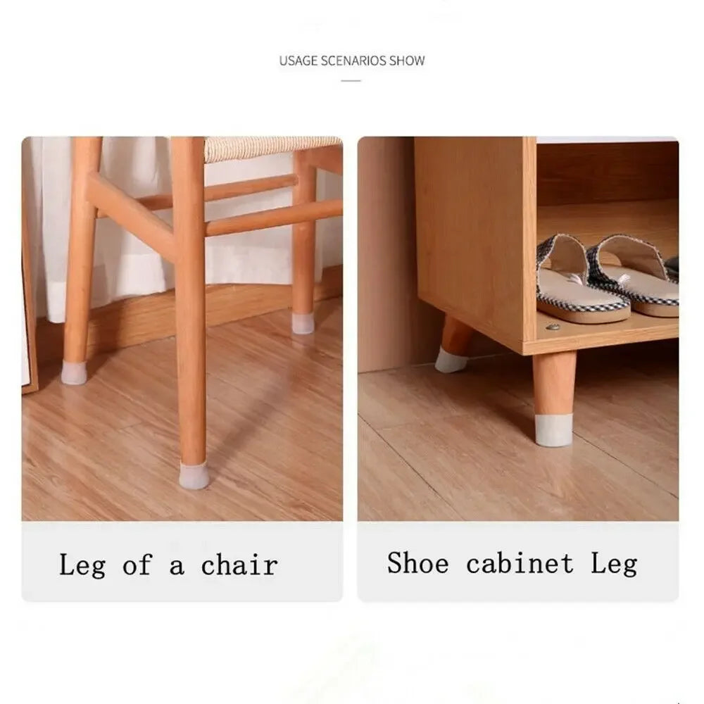 20 Pack Silicone Chair Leg Floor Protectors Gray