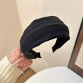 Vintage Solid Color soft cotton Headband Wider Knitted Thickened Headband Face Washing and Makeup Headband Versatile Hair Access