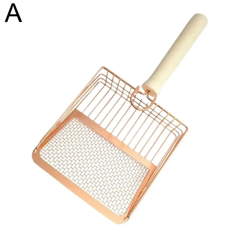 Dog Cat Clean Feces Supplies Stainless Steel Shovel Cat Litter Scoop Reduces Dust Metal Long Handle Scoop Pet Cleaning Tools