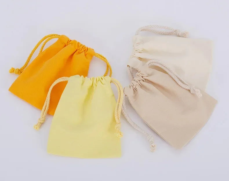 Cotton Linen Drawstring Storage Bags Christms Wedding Gift DIY Plain Pouch Reusable Home Organize Dustbag 7x10 13x16 18x25 25x32