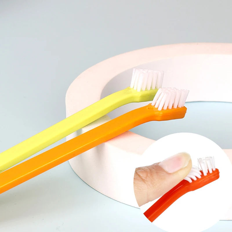 Vet Recommended Dog Toothbrush - Micro Head Teeth Cleaning Tool for Small Mouth Dogs Cats, 360° Gum Care Pet Dental Kit