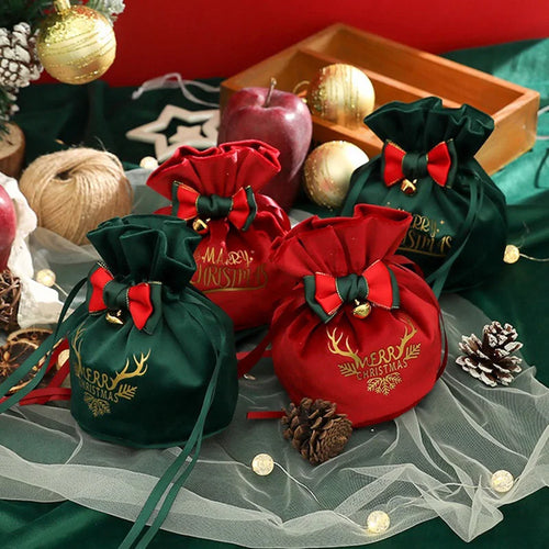 (1pcs) 15*17cm Christmas Apple Bag Christmas Handbag Party Supplies Holiday Set Gift New Year Decoration Packaging Apple Cute
