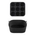 2pcs Silicone Air Fryer Liners & Muffin Pan Set Reusable Baking Trays Non-Stick Cupcake Molds for Airfryer Cooking Kitchen Tools