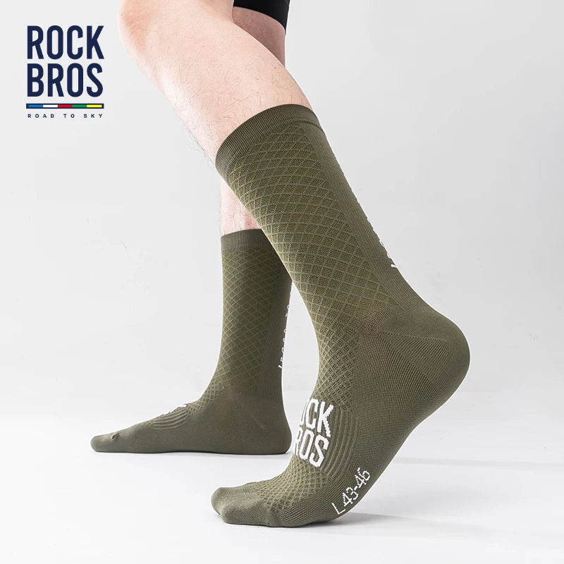 ROCKBROS Cycling Socks Soothing Sport Socks Shock Absorbing Bike Socks Breathable Fabric High Elastic Outdoor Socks A Pair