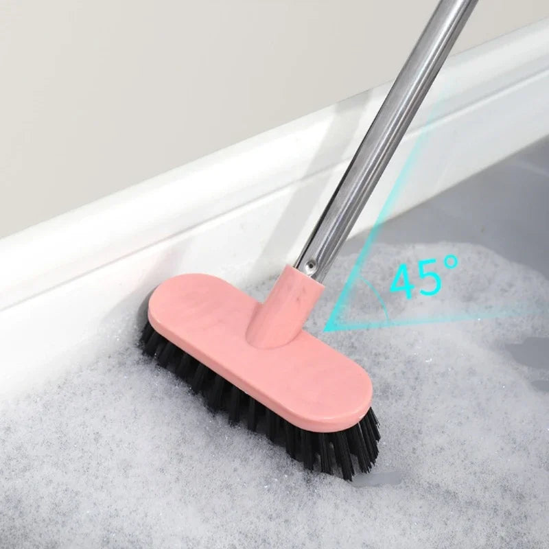Floor Scrub Brush with Long Handle,Multi-Purpose Heavy Duty Hardwood Floor Scrubber,Cleaning Balcony Patio Garage Outdoor/Indoor