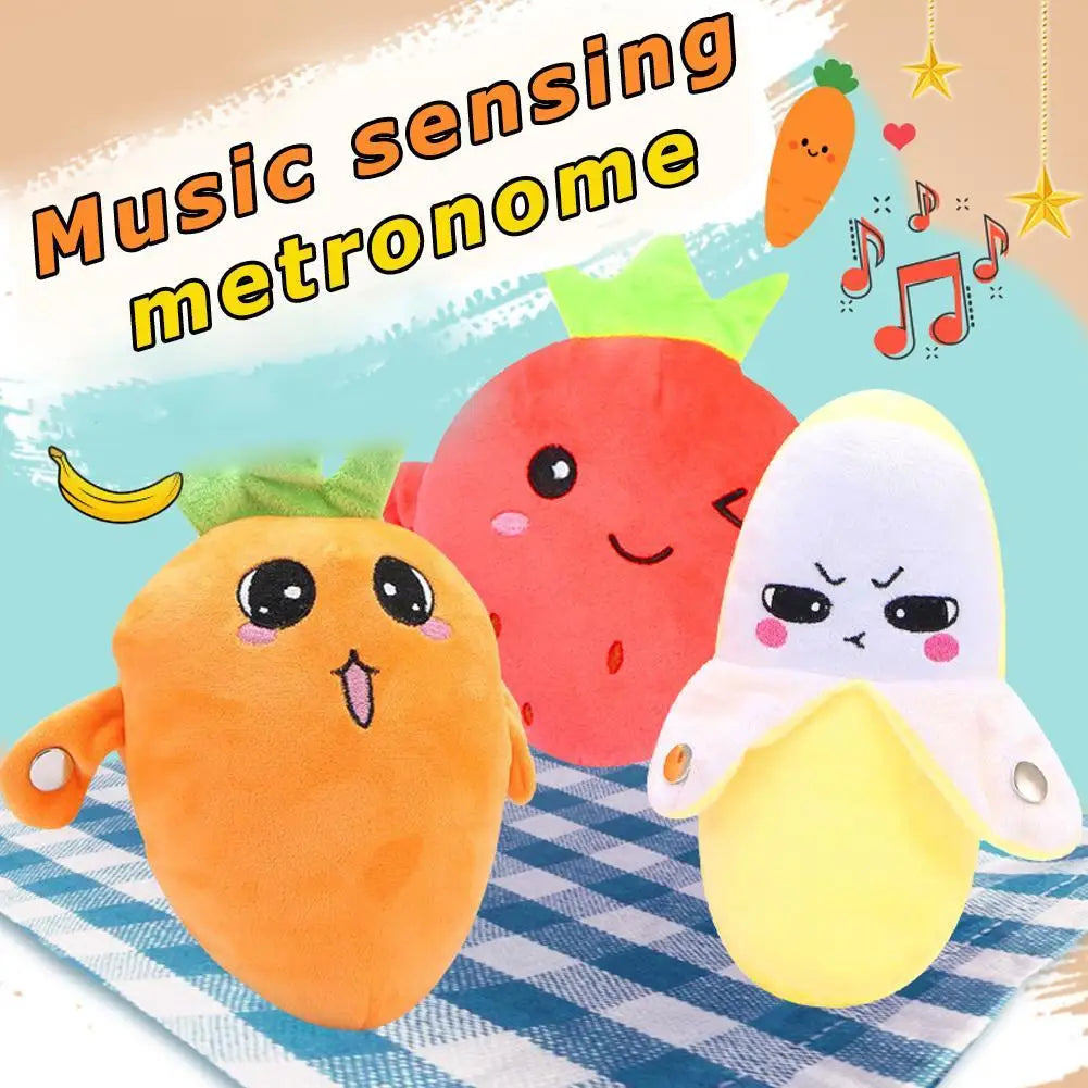 Creative Peculiar Music Rhythm Parent-child Interactive Plush Doll Banana Fruit Induction Toy Cultivate Music Perception Ability