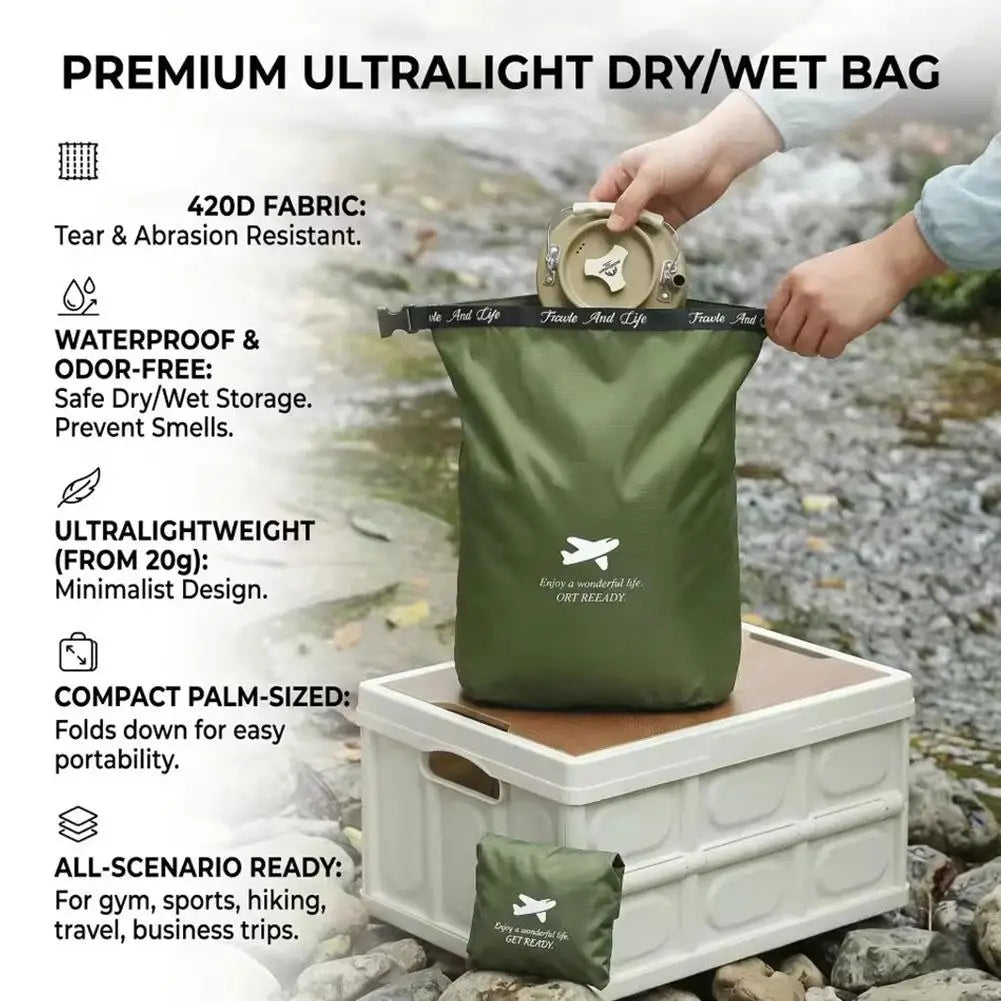 Waterproof Storage Bag Travel Pouch Portable Handheld Luggage Organizer For Swimming Gym Camping Beach Clothes Toiletry Bag