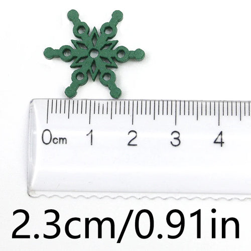 (50 Pieces) Christmas Snowflakes, Multicolored Wooden Pieces, Mixed Shapes, Wooden Snowflakes, Christmas Decorations, Pendants,