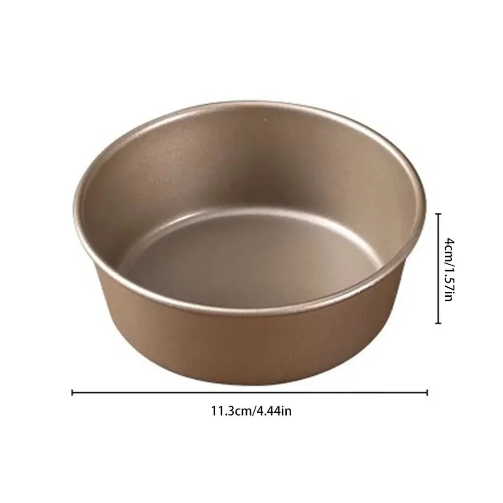 4 Inches Carbon Steel Metal Cheese Pan Cake Mold Air Fryer Mini Round Bread Mould Tart Holder Pudding Jelly DIY Bakery