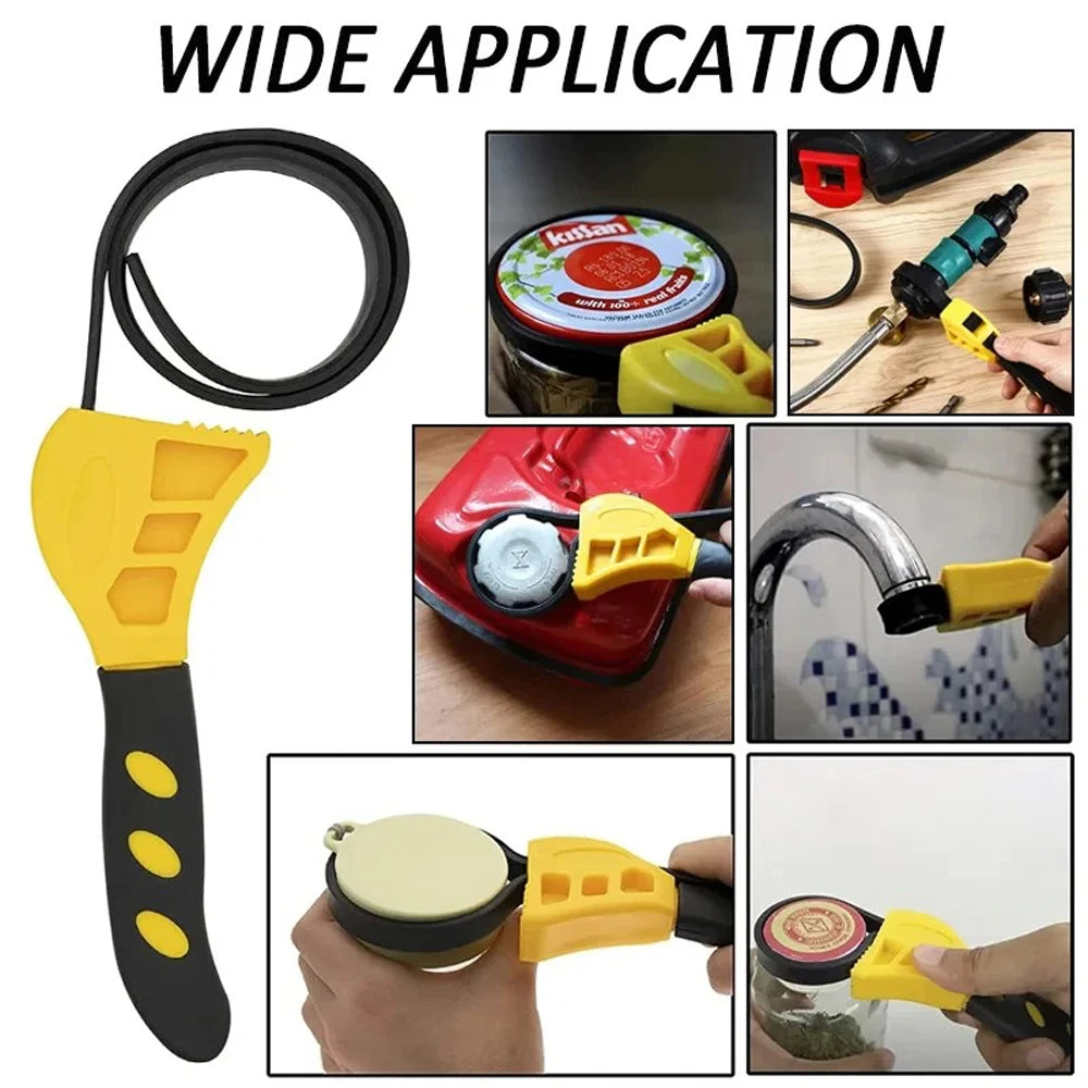 6inch Belt Wrench Oil Filter Puller Strap Spanner Chain Wrench Strap Opener, Adjustable Disassembly Tool