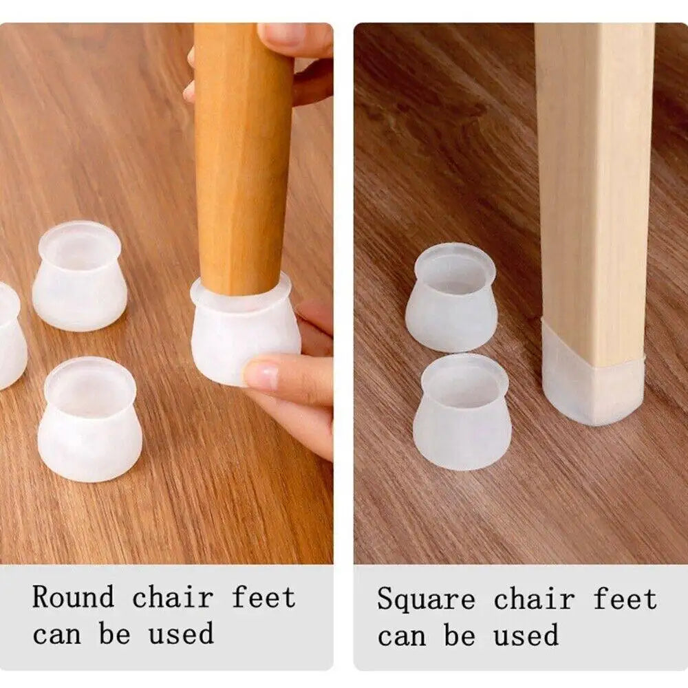 20 Pack Silicone Chair Leg Floor Protectors Gray