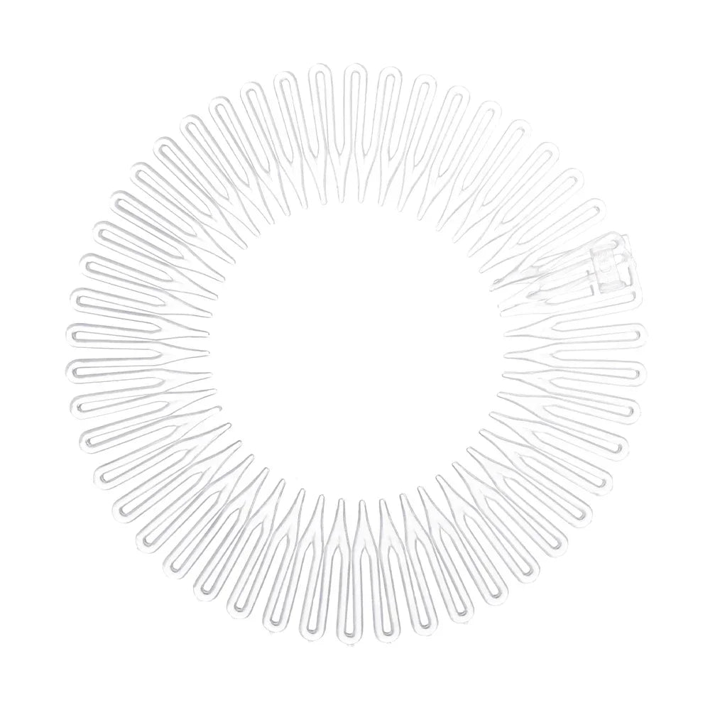 Plastic Full Circle Headbands Hair Hoop Band Clips Hairband Stretch Flexible Comb Teeth Face Wash Fixed Fashion Hair Accessories
