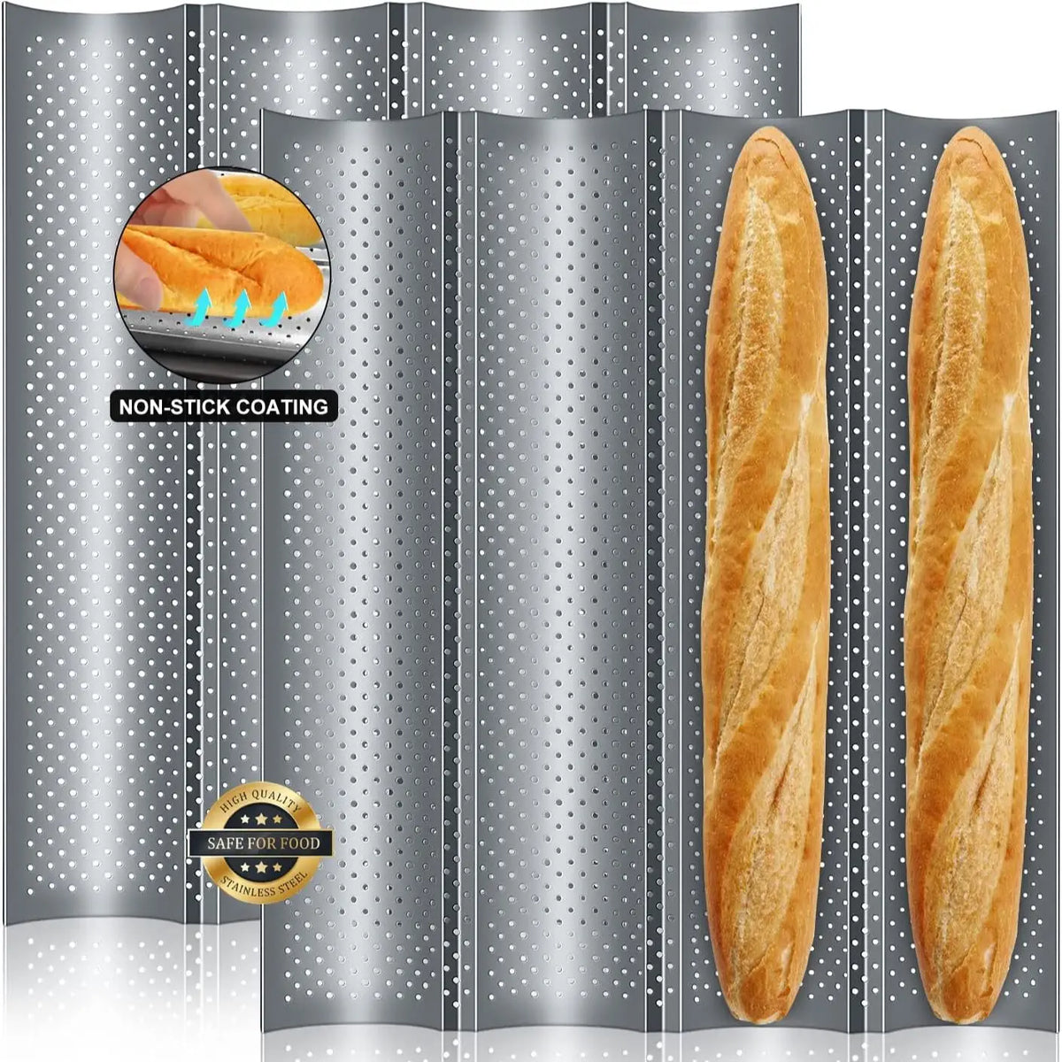 Baguette Pan French Bread Baking Mould Bakeware Groove Waves Mold Cake Oven Pastry Tray Dishes Cooking Accessories Toaster Tool
