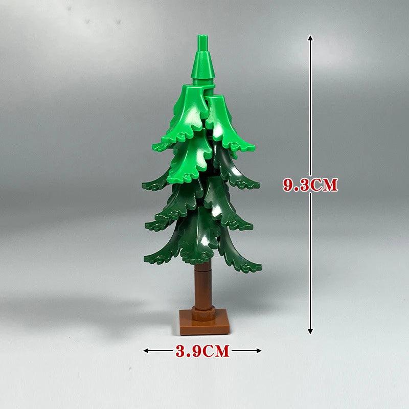 DIY  Pine Tree Model Kit - Snowy Christmas Tree Street Forest Compatible with Building Blocks & Assemble Particles