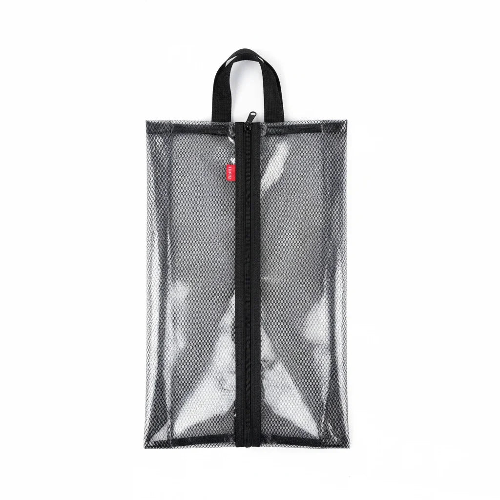 RUIYI Black Mesh Shoe Storage Bag Waterproof Travel Beach Bag Multifunctional Moisture Proof Clip for Organizing Footwear Bag
