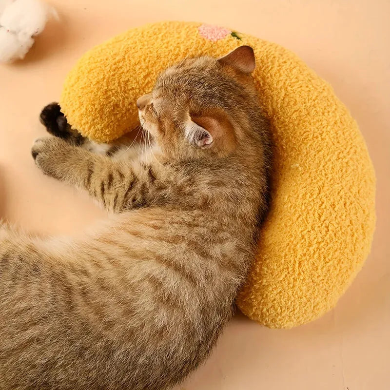 Fair Little Pillow for Cats Ultra Soft Fluffy Pet Calming Toy Half Donut Cuddler Joint Relief Sleeping Improve Machine Washable