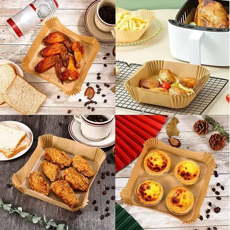 Air Fryer Paper Oven Paper Disposable Brush Non-Stick Airfryer Baking Papers Liners Parchment Paper for Baking Microwave