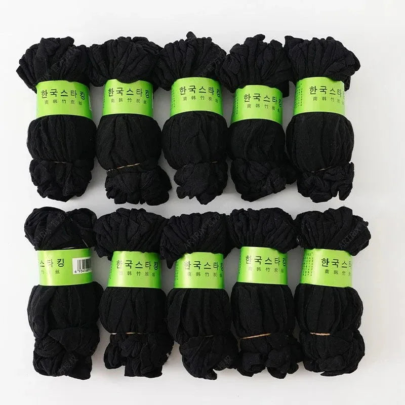 10pairs-50Pairs Transparent Summer Socks Ultrathin Women Nylon Ladies Female Short Ankle Meias Elastic Crystal Spring Silk Sox