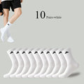 5/10/20 Pairs Men's High Waist Solid Unisex Sports Sock Black White Breathable Mid-Calf Casual All-Season Men basketball Socks