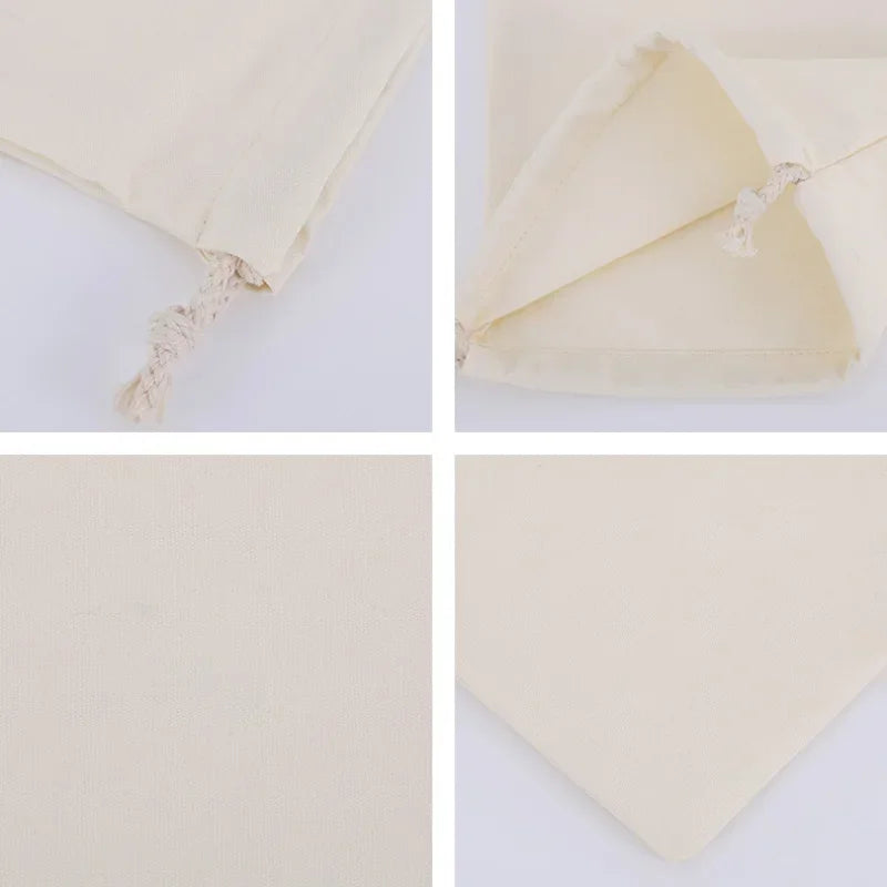 Cotton Linen Drawstring Storage Bags Christms Wedding Gift DIY Plain Pouch Reusable Home Organize Dustbag 7x10 13x16 18x25 25x32