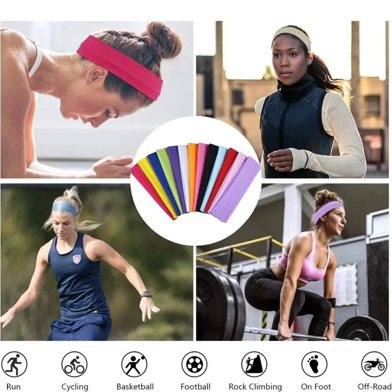 Solid Color Knitted Elastic Hair Band Fashion Headbands for Women Sports Running Fitness Yoga Makeup Hair Accessory