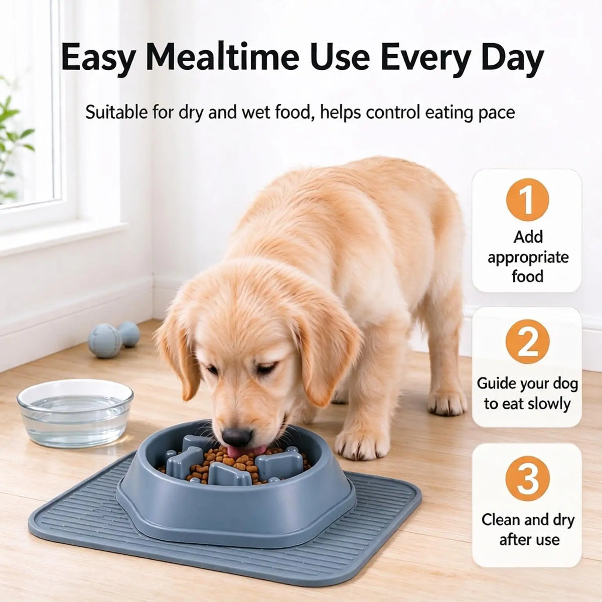 Slow Feeder Dog Bowl Anti-choking Puppy Food Bowl Anti-slip Pet Slow Eating Dog Dishes Puzzle Feeders for Dogs Small Medium