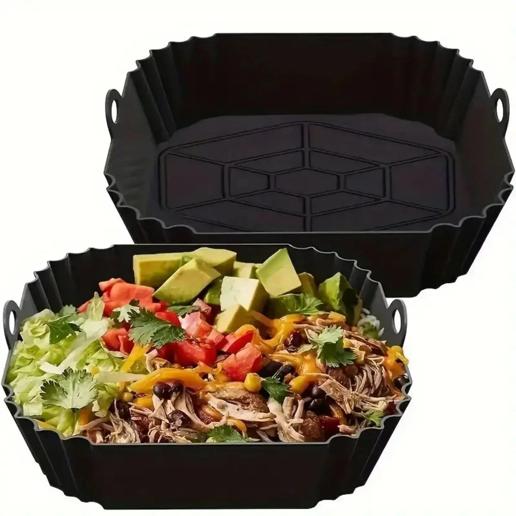 1pc Reusable Silicone Air Fryer Liner—Foldable, Non-stick Baking Mat—Heat Resistant, Kitchen Cooking Accessory