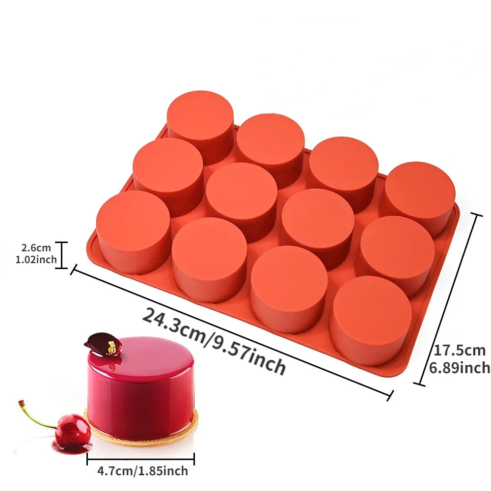 Cylinder Shaped Silicone Mold Soap Mold Chocolate Cookie Covered Sandwich Tool DIY Jelly Pudding Candy Kitchen Cake Baking Pan