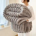 Thickened Wide Striped Flannel Multifunctional Blanket Autumn, Can Be Used As Bed Sheet Winter Blanket, Sofa Blanket,nap Blanket