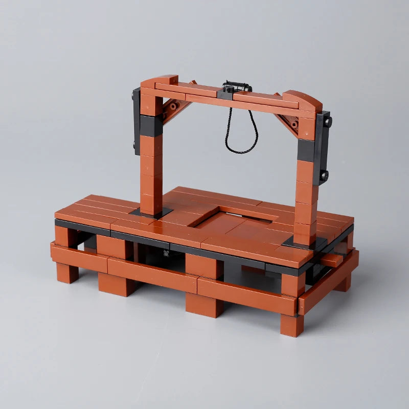 MOC Medieval Prison Execution Ground Hanging Cage Building Blocks Kit Castle Scene Assemble Toys