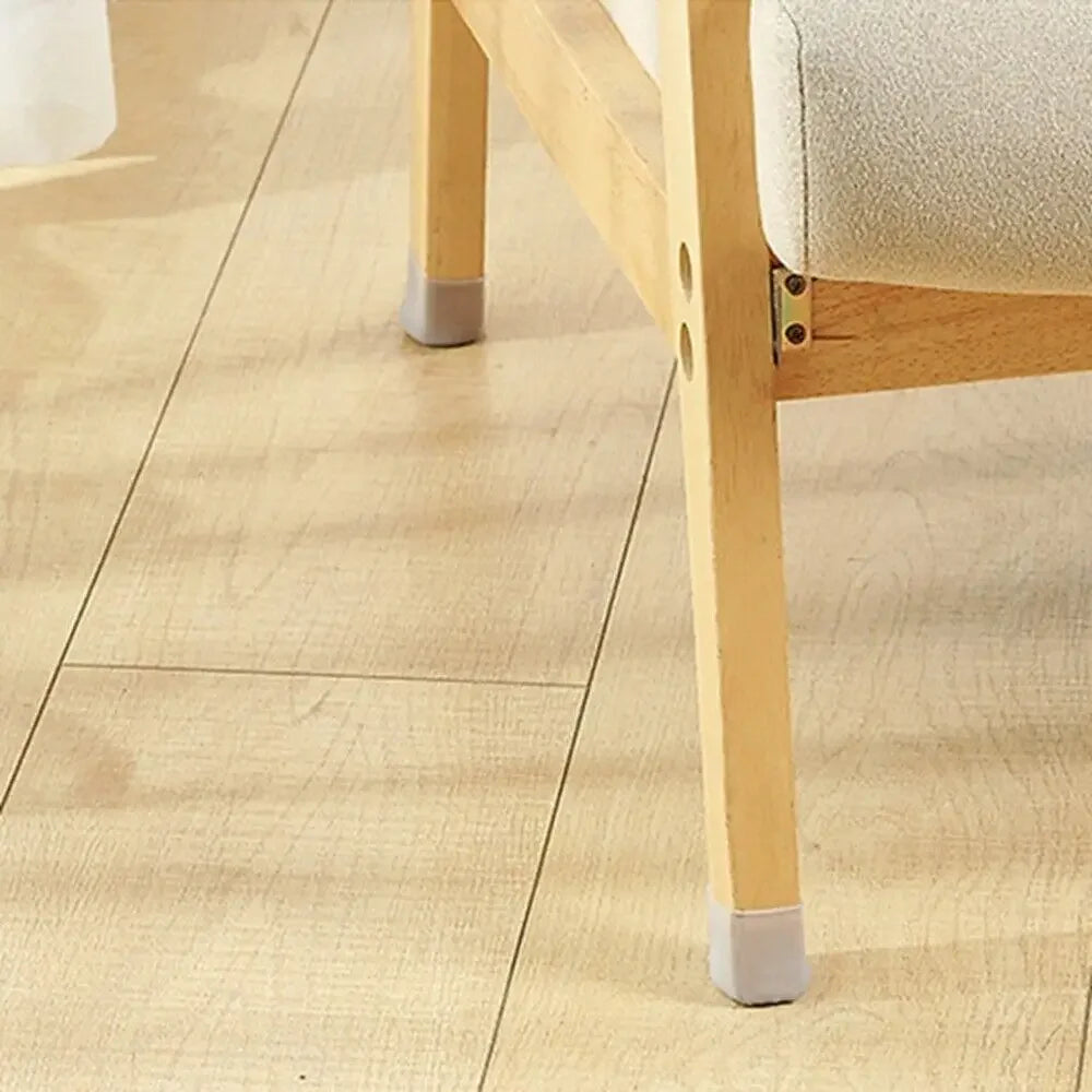 20Pcs Chair Floor Protectors Gray Silicon Chair Leg Cap Protection Cover Table Leg Pads