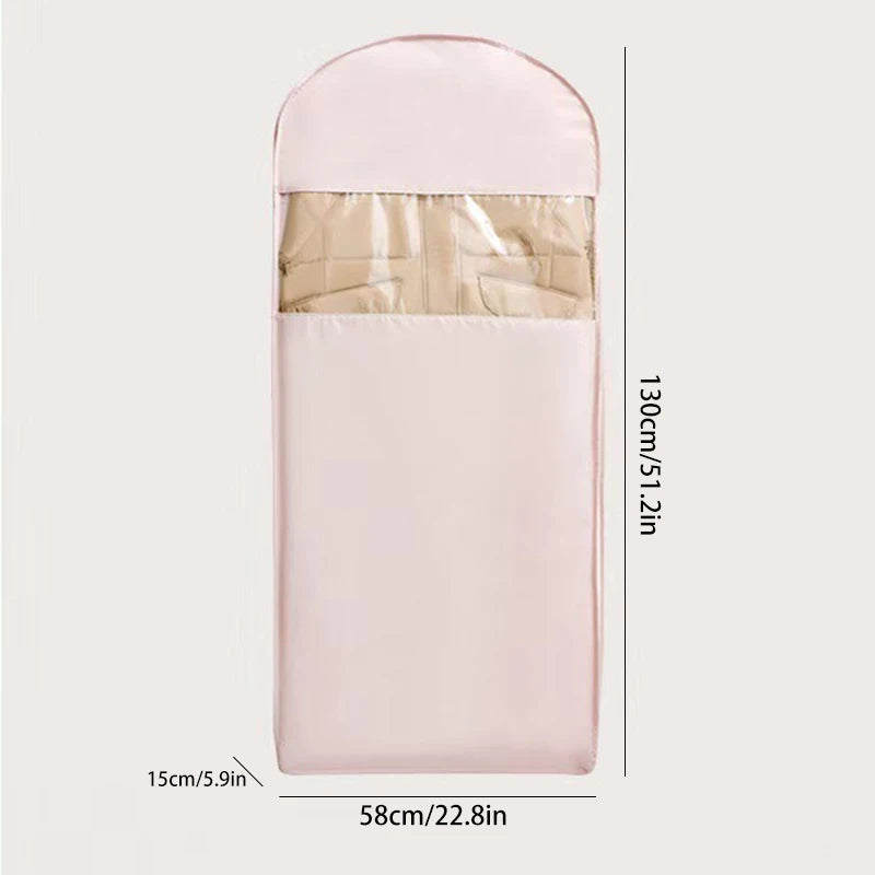 1pc Down Jacket Compressed Dust Cover Clothes Compression Hanging Bag Household Visible Clothes Storage Bag Wardrobe Organizer