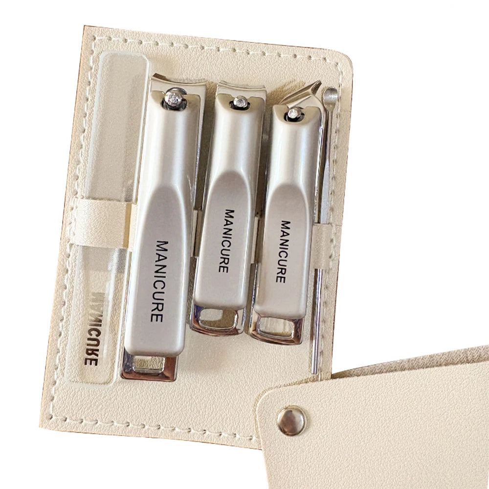 1/5pcs Professional Manicure and Pedicure Kit  Includes Nail Clipper Nail File and Ear Pick Portable Storage Case Tool