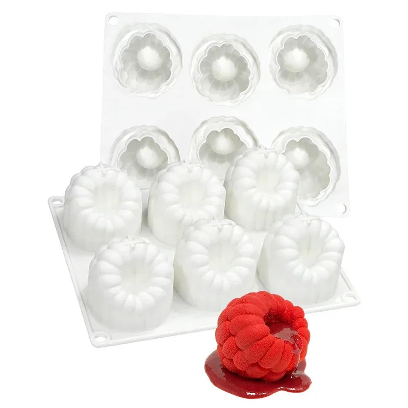 6-cavity Raspberry Mousse Silicone Mold, in the French style Raspberry Shape for Chocolate Desserts and Baking