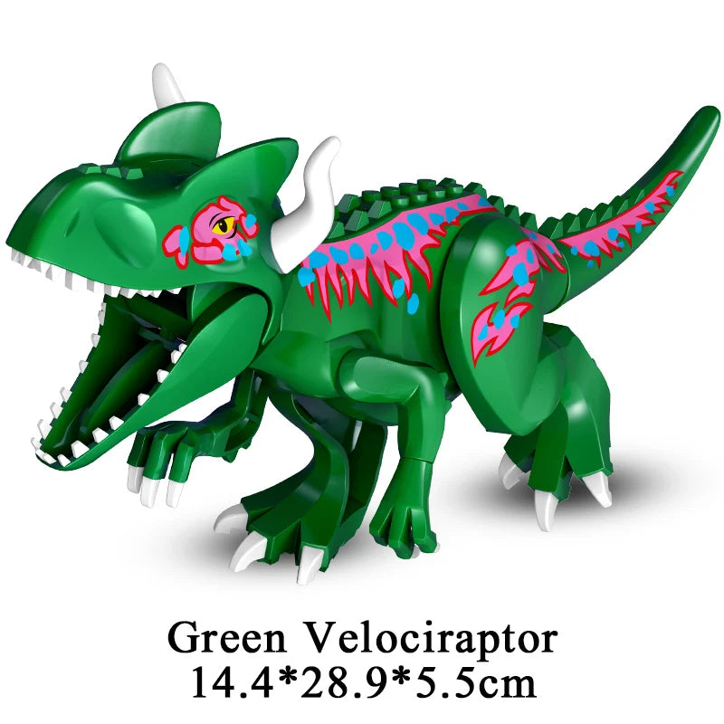 Jurassic Dinosaur World Brutal Raptor T-Rex Triceratops Indominus Rex Model Building Blocks Dino Velociraptor Figure Bricks Toys
